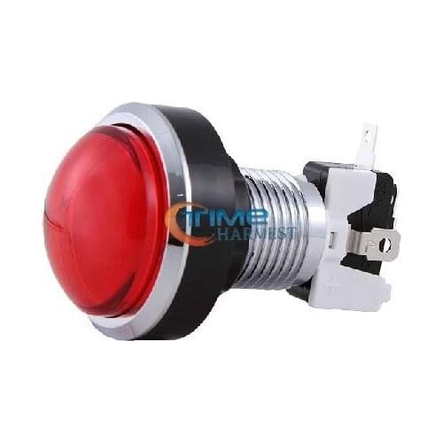20pcs Silver Plated 46mm Illuminated Convexity Round Push Button chrome buttons with Zippy microswitch for Arcade Game Machine