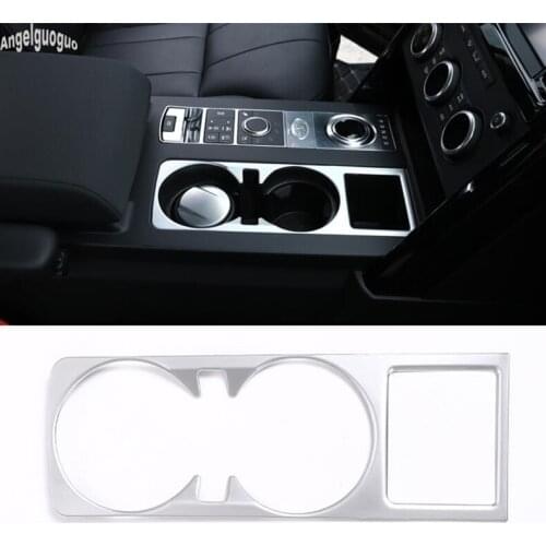 ABS chrome Car Water Cup Holder Trim Sticker Frame Cover Teacup Box Car-styling For Land Rover Discovery 5 SE S upgrade Sequins