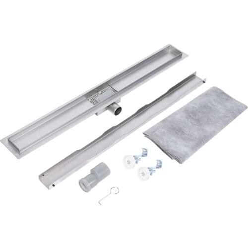 Floor Shower Drain, 80cm Stainless Steel Drain Channel Drain Anti-Odor Accessories for Bathroom