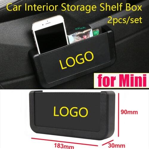 2pcs Auto Car Storage Box Pocket Mobile Phone Storage Box Stowing Tidying for For R50 R52 R55 R56 R57 R58 R59 R60 R61 F55 F56