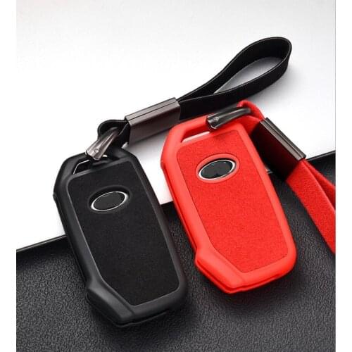 Car Suede Leather Key Case Cover Holder For KIA KX3 Optima Forte Cerateo K3S Sportage Ceed Fob Smart Key Protective 2018 2019