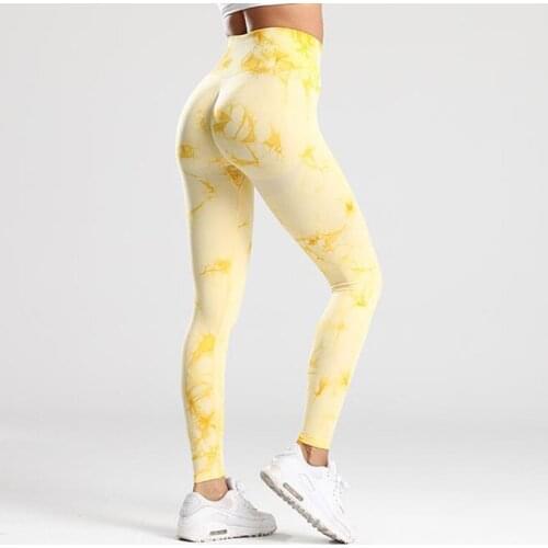 Seamless Tie-dye Yoga Pants Squat Proof Sport Leggings High Waist Training Tights Push Up Fitness Pants Women Gym Leggings