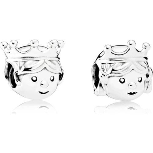 2 Types Precious Princess & Prince Silver Beads for Jewelry Making Boy & Girl DIY Beads for Silver 925 Original Charms Bracelets