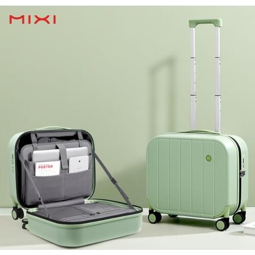 Mixi Patent Design Carry On Suitcase Short Trip Travel Luggage Trolley Case Cabin 100% PC Material 16 18 Inch