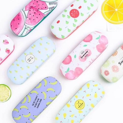 Portable Sunglasses Case Candy Color Letter Fruit Pattern Goggles Glasses Box JL