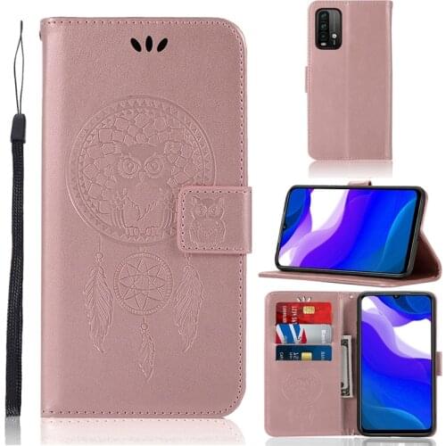 Phone Bag Case For Xiaomi Redmi 9T Cover Bumper Owl Flip PU Leather Wallet Case For Redmi 9T Case For Redmi 9T Case 6.53 inch