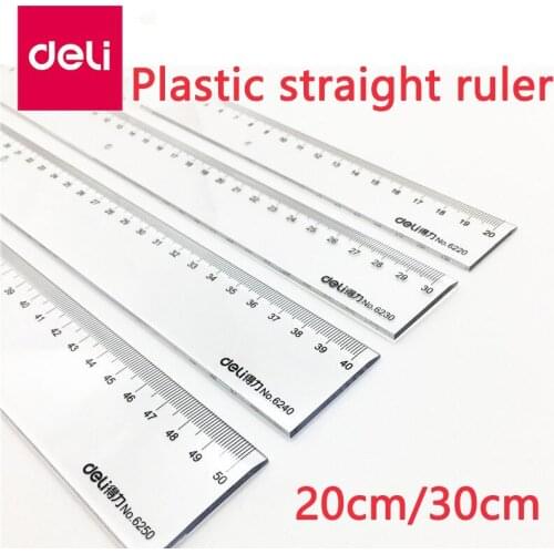 Deli 30pcs Clear Transparent Straight Ruler Plastic Ruler Student Drawing Stationery School & Office Supplies Drafting Tools