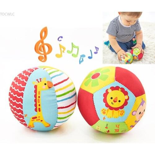 Baby Toys 0-12 Months Animal Ball Soft Plush Baby Mobile Toys With Sound Baby Rattle Body Building Ball Newborn Educational Toys