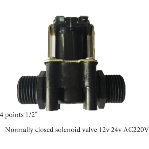 4 points （1/2" ） water inlet solenoid valve plastic solenoid valve normally closed solenoid valve 12v 24v AC220V