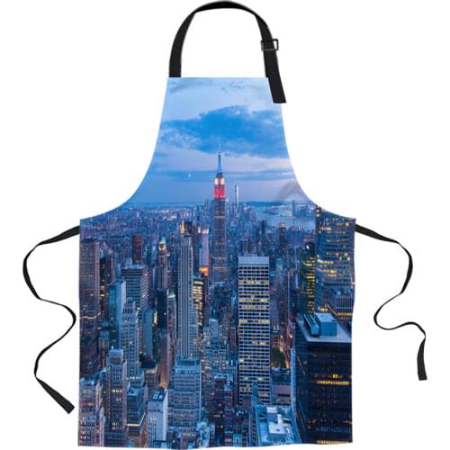 Manhattan City Landscape Aprons for Women Men Kid Cooking Baking Apron Kitchen Utility Equipment Accessories