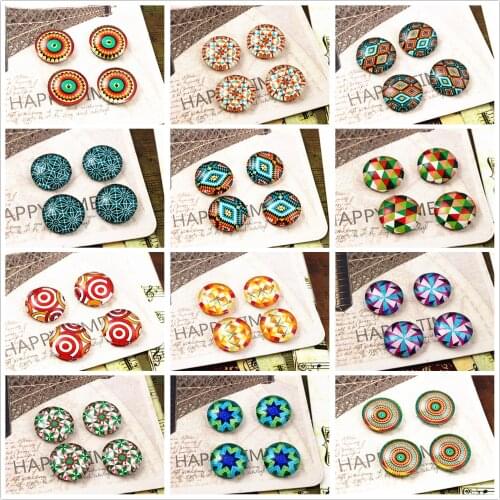 Hot Sale 20pcs 12mm Handmade Photo Glass Cabochons (Color pattern series)