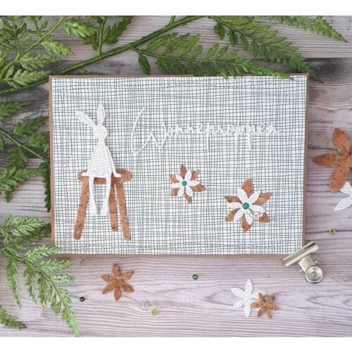 Mmao Crafts Metal Steel Cutting Dies New Flower Rabbit Bench Stencil For DIY Scrapbooking Paper/photo Cards Embossing Dies