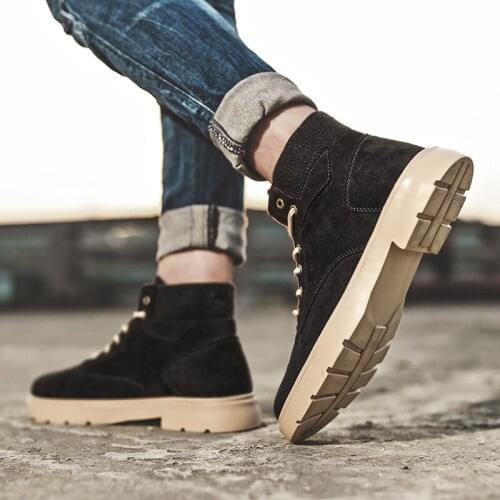 Men Casual Boots Outdoor Footwear Mens Leather Casual Shoes Mens Causal Men Flat Black Man Fashion Sneakers Sports