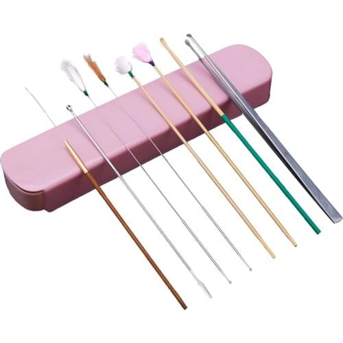 6pcs/7Pcs/8pcs Ear Wax Pickers Set Ear Cleaner Spoon Wax Remover Removal Ear Cleaning Tool
