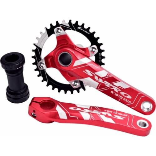 SWTXO Mountain Bike Hollow Left And Right Crank Set BCD 104 32-38T Bicycle Modified Single-disc Hollow Crank Bicycle Accessories