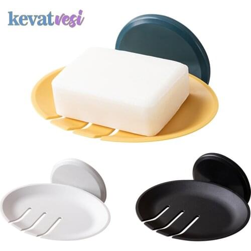 Bathroom Shower Soap Box Wall Mounted Soap Sponge Holder Soap DrainStorage Holder Bathroom Rack Accessories Self Adhesive