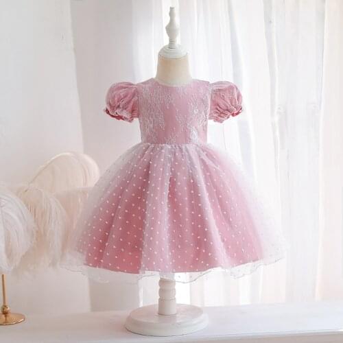 2021 New Baby Dress Flower Girls Wedding Princess Dress 1st Birthday Party Newborn Dresses For Kids Dresses Lace Infant Vestidos