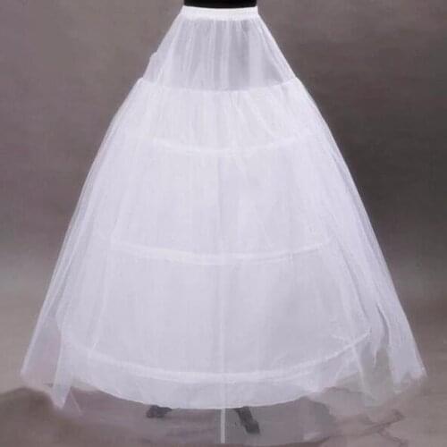 New Petticoats White 3 Hoops 2 Layers Ball Gown Bride Underskirt Formal Dress Crinoline Stock Wedding Accessories 2023