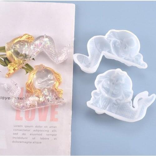 Crystal Epoxy Resin Silicone Mold Starfish Shell Mermaid Switch Sticker Silicone Mold Decoration Molds For Resin