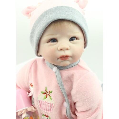 Realistic High Quality Simulation Babydoll rooted mohair Doll Silicone Vinyl Toys Soft Cotton Body Children Birthday Present