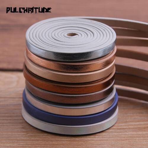 1pcs 5MM Flat 8 Color PU Leather Cord Matte Face Rope Jewelry Findings Accessories Fashion Jewelry Making Bracelet Materials
