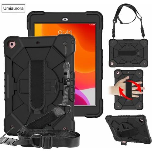 360 Rotation Hand Strap Silicon Tablet Case for Pad Mini 5 2019 7 8th 10.2 Air 2 9.7 2017 2018 Pro 11 10.9 2020 Protective Cover
