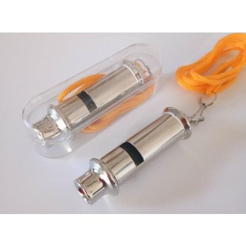 Outdoor Ball Sports Dog Trainning Metal Coach Referee Whistle With Neck Chain Emergency Security School Wholesale