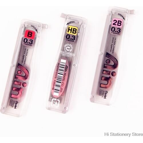 Pentel C253 Ain Hi-Polymer 0.3 mm refill leads for mechanical pencil super hard pencil refills Japan HB ,2B ,B