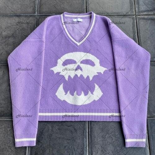 Summer cardigan Retro baby blue short knitted cardigan women crop top Knitting vintage sweater Long Sleeve T-Shirt sweaters y2k