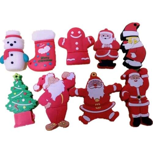 USB Flash Drive 128GB Pen Drive Cartoon Snowman Christmas Tree Gifts 4GB 8GB 16GB 32GB 64GB 256GB Santa Claus Pendrive Usb Stick