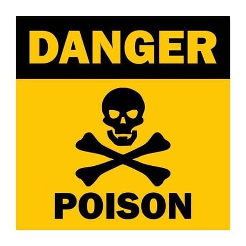 Hot Warning Car Sticker Skull Poison Danger KK Vinyl Car Styling Laptop Accessories PVC 12cm*12cm