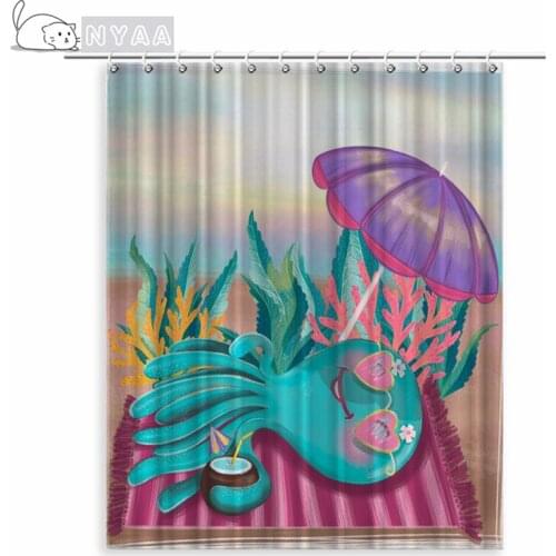 Shower Curtains with Hooks Bathroom Curtain Anchor Octopus Starfish Bath Shower Curtain Decor Bath Curtain Bathroom Door Screens