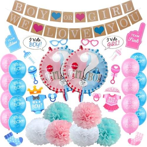 1 Set Note Big Foil Latex Balloons Gender Reveal Party Set Boys Girls Gender Reveal Balloons Balloons Helium Globos Supplies