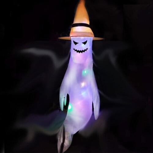 1Pc Creativity Embossing Hair Dryer Glowing Ghost Flag Polyester Ghost Flag Halloween Decoration Easter Decor