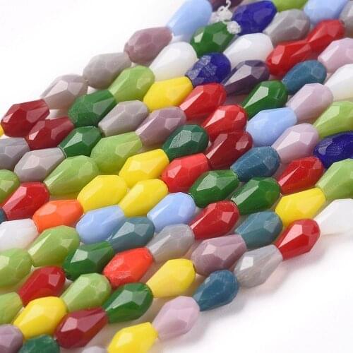 20Strand Glass Beads Strands Imitation Spacer Charm Beads for DIY Jewelry Making Necklaces Bracelets Teardrop Round