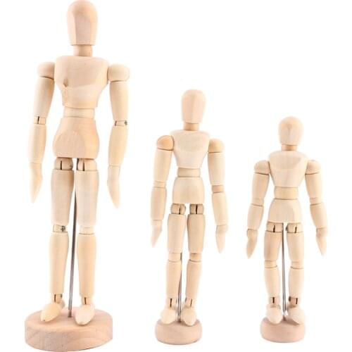 4.5 5.5 8 inch NEW Artist Movable Limbs Male Wooden Toy Figure Model Mannequin bjd Art Sketch Draw Action Toy Figures