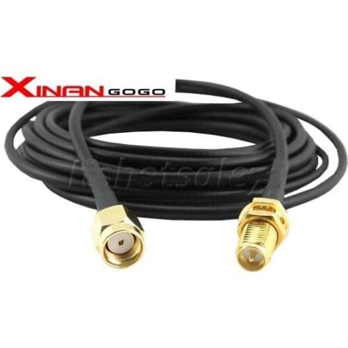 5pcs 5M WIFI cable RP-SMA male to RP-SMA female Antenna Cable adapter extension cable Pigtail cable