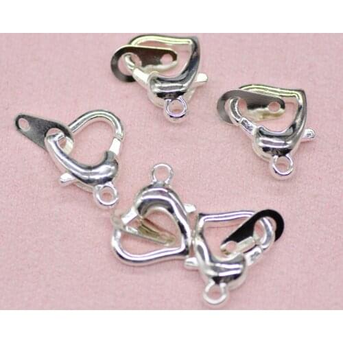 500PCS 12MM DIY, handmade jewelry accessories, bracelets, necklaces. Peach heart shape, spring, lobster clasp