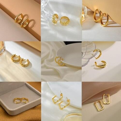 Akizoom Elegant Stud Earring for Women Teardrop Heart Square Rectangle Earrings Fashion Jewelry Birthday Gift Freeshipping