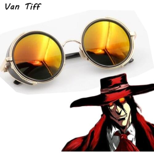 Anime HELLSING Alucard Vampire Hunter Cosplay Sunglasses Orange Glasses Cosplay Accessory Prop Gift Halloween Carnival Party