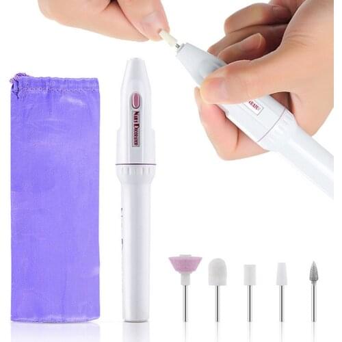 Electric Nail Art Drill Machine with 5PCS Bits Storage Bag Home Salon Professional Nail Manicure Tools Nail Drills Manicure set