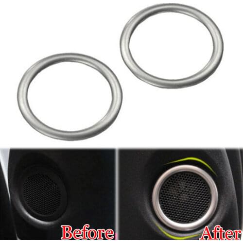 BBQ@FUKA 2x Car Front Door Stereo Speaker Audio Sound Frame Ring Cover Trim Styling Sticker Fit For Land Rover Freelander 2