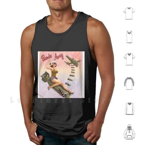 Bombs Away Tank Tops Vest 100% Cotton Bombs Military Army Airforce Bomb Bombshell Pawg Navy Retro Milf Hentai Girls