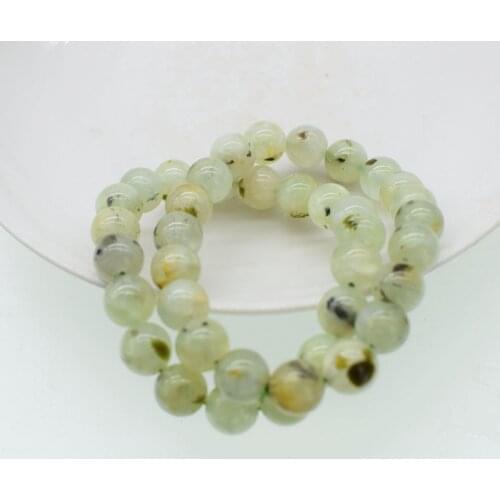 One piece 10mm green prehnite round bracelet 7.5inch wholesale beads FPPJ for xmas gift
