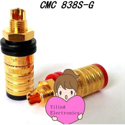 Hifi Audio 4pcs CMC 838S-G Gold Plated OFC Speaker Amplifier Binding Post Terminal Banana Plug Socket Output Connector Red+black