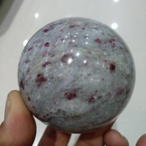 RUBELLITE CRYSTAL SPHERE BALL PINK TOURMALINE QUARTZ CRYSTAL FREE STAND