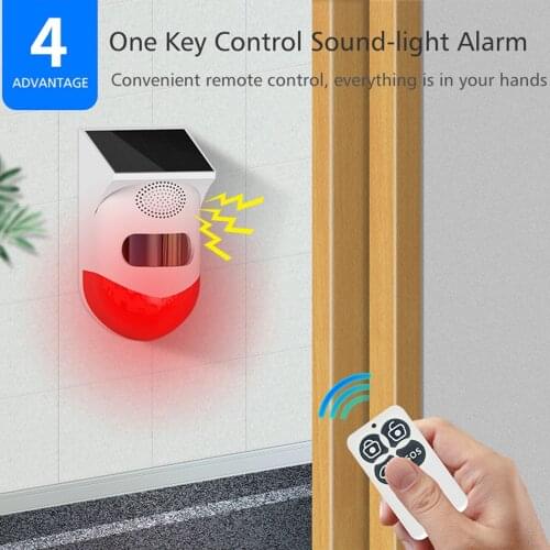 IP67 Solar Alarm Loud Siren Infrared Motion Sensor Detector for Home Farm Barn Villa Yard