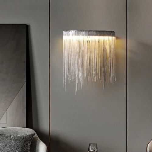 Italian Tassel Wall Lamp Living Room Background Decoration Wall Light Bedroom Bedside Light Creative Stair Aisle led Wall Lamps