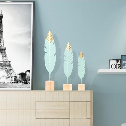 Creative Ornaments Wrought Iron Feather Bedroom Metal Decoration Furnishings Home Living Room Gift Ornaments