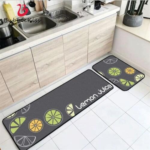 Bubble Kiss Japanese Style Lemon Pattern Kitchen Mat Polyester Waterproof Welcome Mats for Front Door Hot Sale Floor Mats